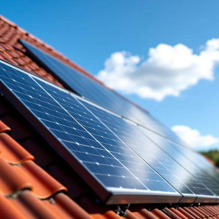 Panneaux photovoltaïques installés sur une toiture résidentielle en Belgique